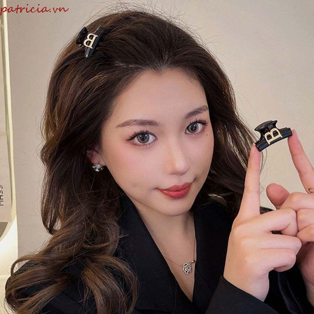 Kẹp Tóc Càng Cua Mini Bằng Nhựa Acrylic Họa Tiết Chữ B Cá Tính Cho Nữ