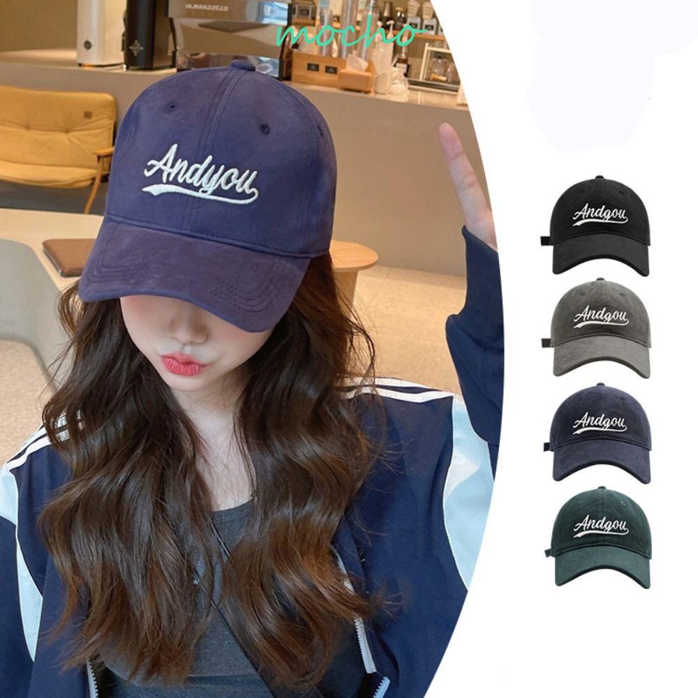 Mũ Lưỡi Trai Chất Liệu Cotton Thêu Chữ Phong Cách Hàn Quốc Thời Trang Cho Nữ