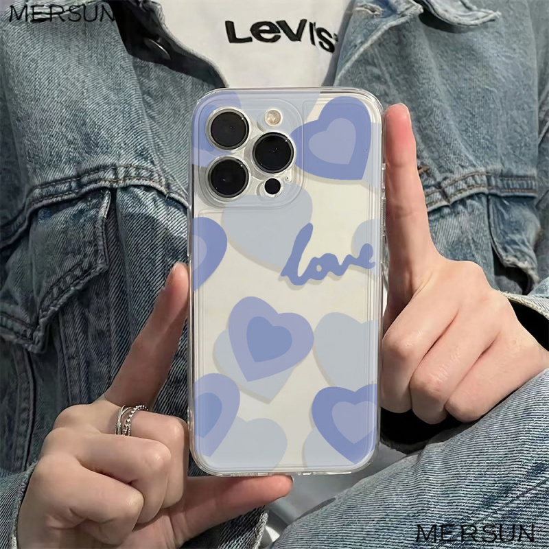 ✅Ốp Điện Thoại Mềm Chống Sốc Màu Xanh Dương 13 6In78 14pro 11 Max Plus Iphone 12 RXWH