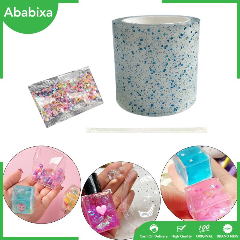 [Ababixa] Đồ Chơi Bong Bóng Đàn Hồi Không Dấu Vết Có Ống Hút Hai Mặt Tự Làm Đồ Thủ Công Giáo Dục Cho Bé Trai Bé Gái