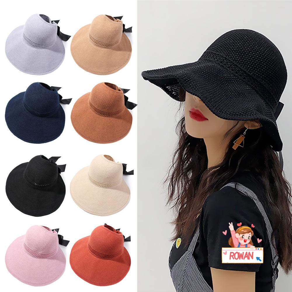 Mũ Chống Nắng Đi Biển Gấp Gọn Đính Nơ Xinh Xắn