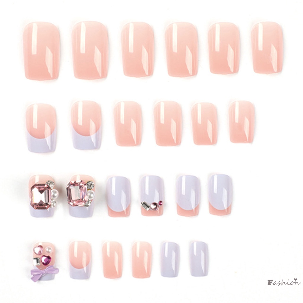 Móng Tay Giả Màu Sắc Tươi Sáng Phong Cách Pháp