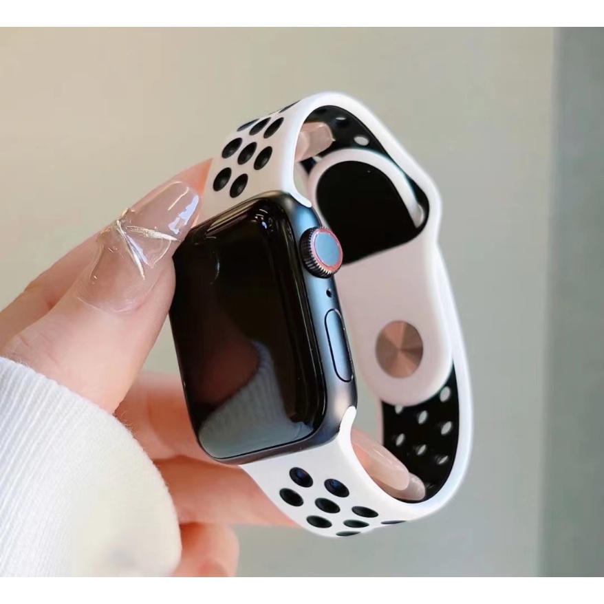 Dây Đeo Silicone Thoáng Khí Cho Đồng Hồ Thông Minh Apple Watch 7 8 6 5 4 3 2 41mm 45mm 40 44 38 42mm i-Watch serie SE 6 Ultra 49mm