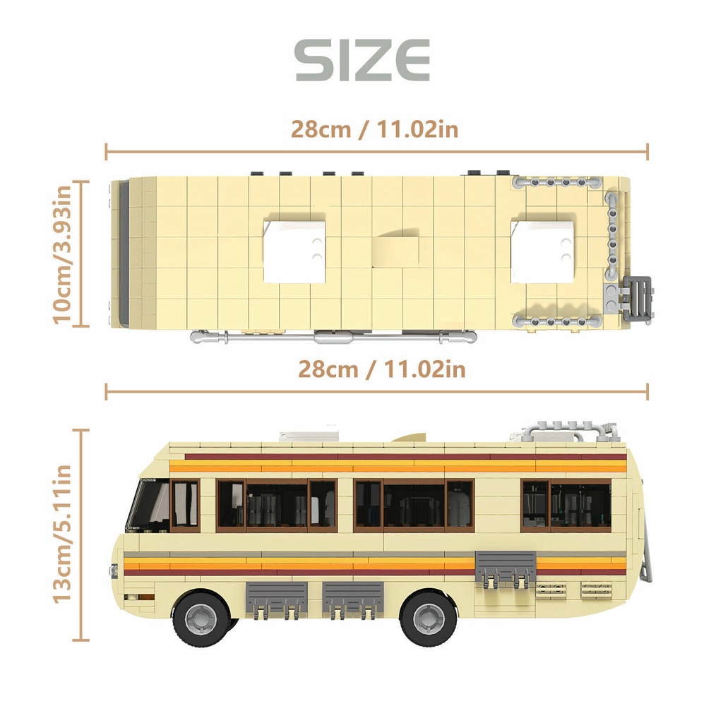 Set 657 Tấm Giấy 100% Tương Thích Với LEGO MOC-20606 Breaking Bad RV Chất Lượng Cao