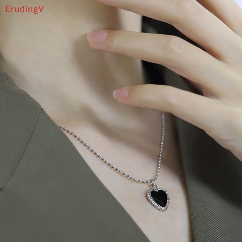 [ErudingV] Vòng cổ Mặt Hình Trái Tim Màu Đen Thời Trang Hàn Quốc Đơn Giản Dành Cho Nữ [Mới]
