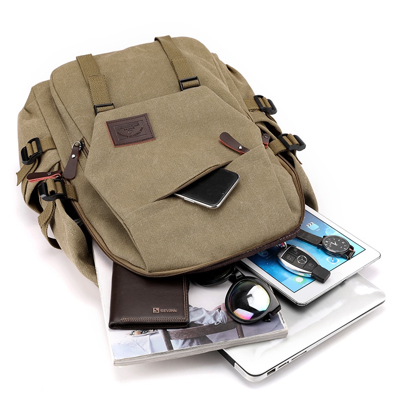 Ba Lô Nam Vải Bố CANVAS Mẫu Mới để được laptop 15.6 Inch BEE GEE