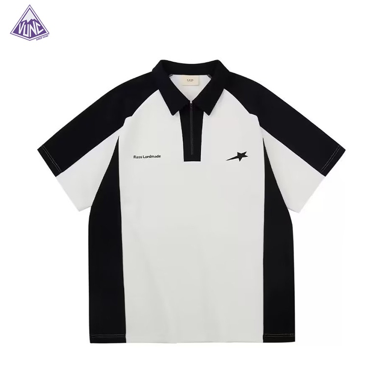 Áo polo Mỏng Dáng Rộng Ghép Màu Tương Phản Phong Cách Mỹ Cổ Điển Thời Trang Mùa Hè Hàng Mới Dành Cho Bạn Nam