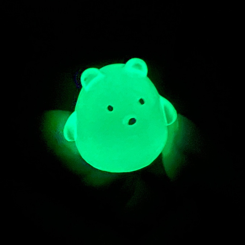 Đồ Chơi Chú Gấu Hoạt Hình Mini Ba Chiều Bằng Nhựa Resin Màu Dạ Quang Trang Trí Móc Khóa DIY