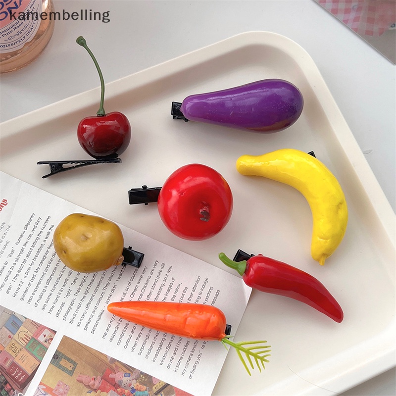 Kẹp Tóc Nhỏ Hình Trái Cây Và Rau Củ Dễ Thương Cho Bé Gái
