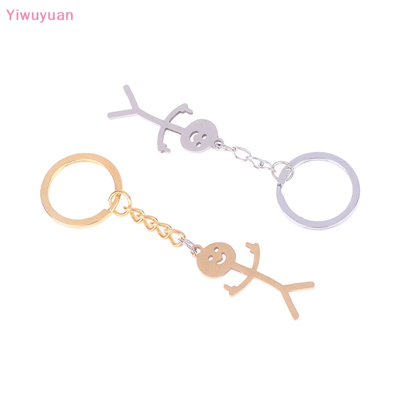 Móc Khóa Bằng Thép Không Gỉ Mặt Người Nhỏ Vui Nhộn Mới