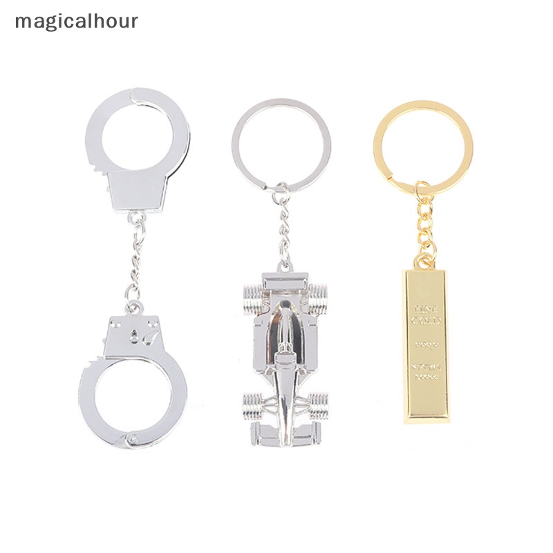 Magicalhour ^ ^ Móc Chìa Khóa Mini Bằng Hợp Kim Kẽm Hình Chữ Nhật Màu Vàng Kim Dễ Thương Mới
