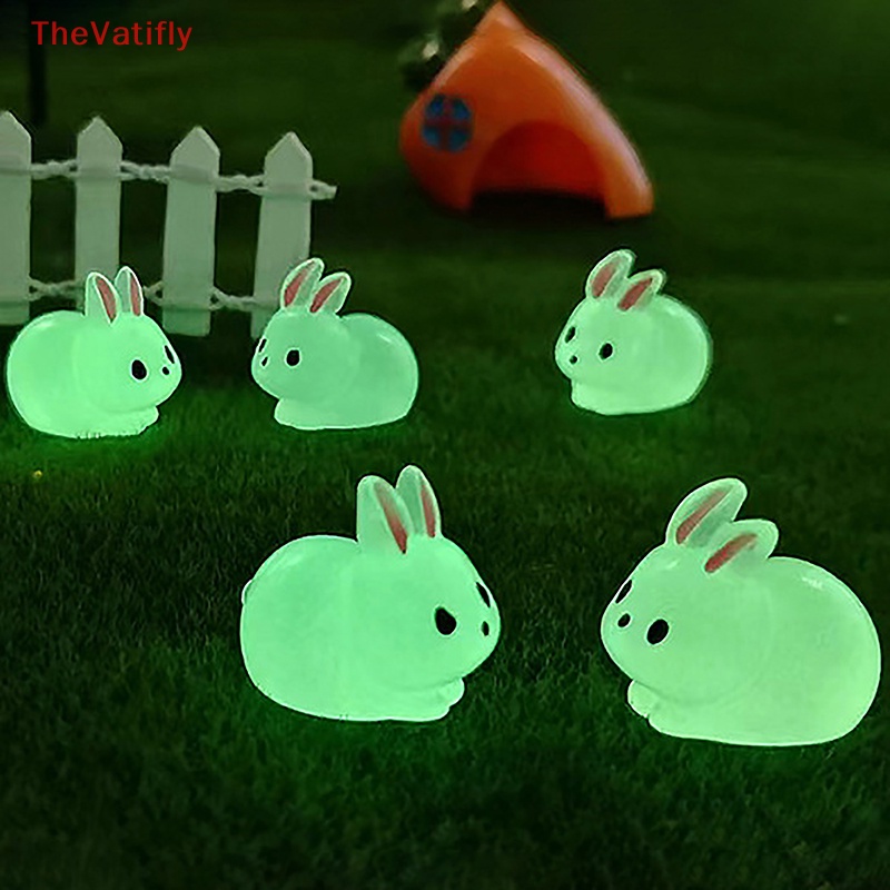 [Thevalifly] Đồ Chơi Búp Bê Thỏ Mini Bằng Nhựa Phát Sáng Trong Bóng Tối
