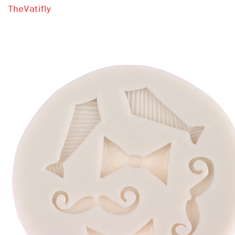 1 Khuôn Silicone Làm Bánh Cupcake Hình Râu Nơ DIY