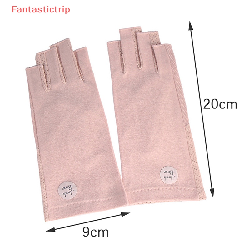 Găng Tay Hở Ngón Chống Trượt Bằng Cotton Phối Ren Thời Trang Mùa Hè Dành Cho Nữ Mới