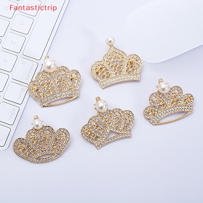 Ghim Cài Áo Hình Vương Miện Đính Đá Màu Vàng / Bạc Thời Trang Cho Nữ