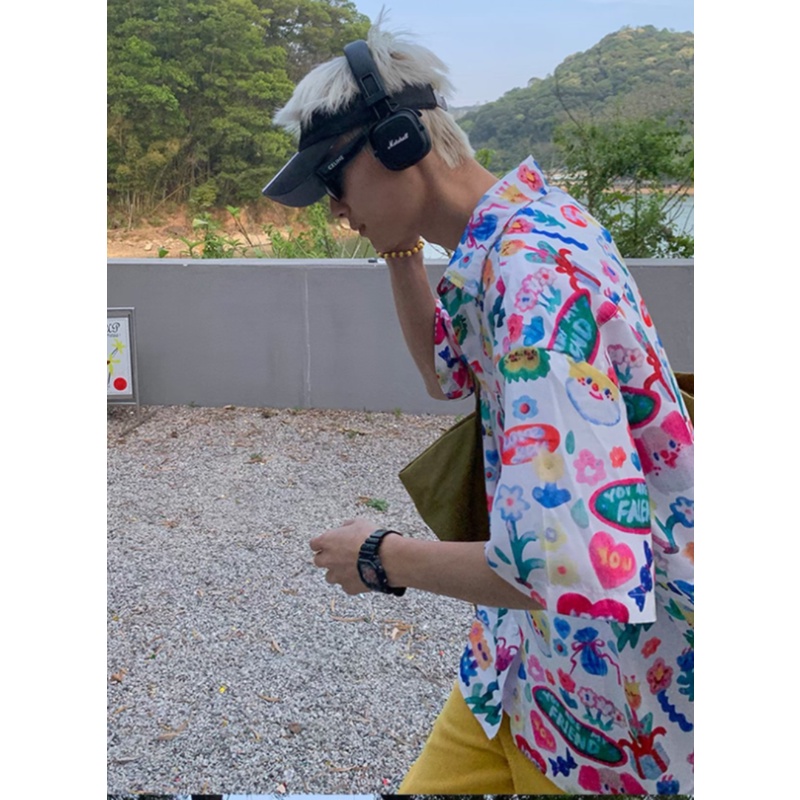 Áo Thun Cotton Mỏng Dáng Rộng Ngắn Tay In Hình Đường Phố Mỹ Thời Trang Mùa Hè 2023