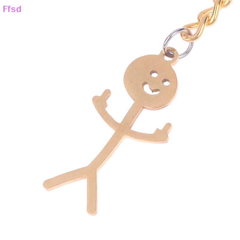 {Ffsd} Móc Khóa Mặt Dây Chuyền Hình Người Nhỏ Bằng Thép Không Gỉ Vui Nhộn * Bán Chạy