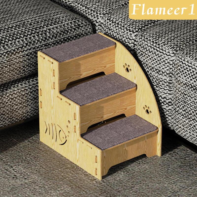 Bậc Thang Leo Bằng Gỗ Chống Trượt Cho Thú Cưng Chó Mèo 1]