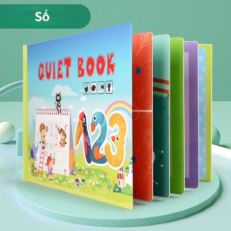 Sách dán hình cho bé QUIET BOOK nhiều chủ đề giúp bé THÔNG MINH - Đồ chơi giáo dục TƯ DUY cho bé - Học Liệu Montessori