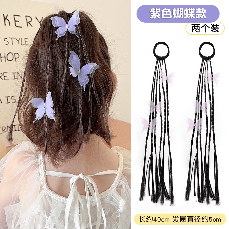 Bộ Tóc Giả Thắt Bím Nhiều Màu Sắc Dành Cho Bé Gái