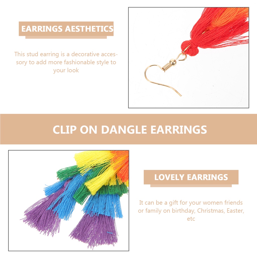 Bông Tai Hình Cầu Vồng Phong Cách Punk Cá Tính