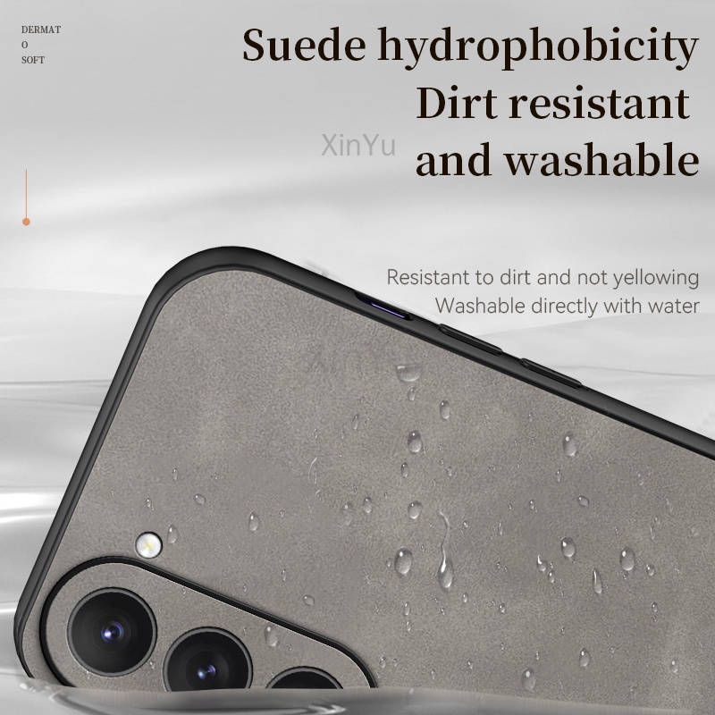 Ốp Điện Thoại Da Cừu Viền Silicon Bảo Vệ Camera Cho Samsung Galaxy M53 M23 M14 A23 A14 A34 A54 A73 5G S23 S23 +