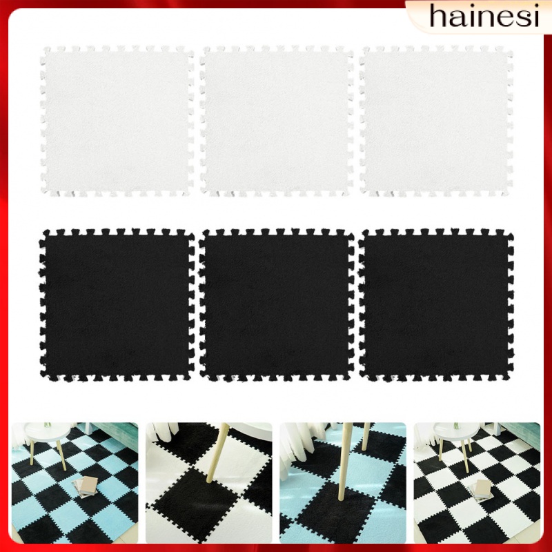 Set 6 Tấm Thảm Trải Sàn Hình Vuông Chắp Vá Ghép Nối Khóa Cho Bé Chơi Ngoài Trời