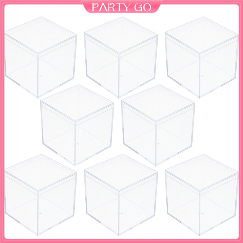 Set 8 Hộp Nhựa Hình Vuông Mini Đựng Trang Sức Tiện Lợi