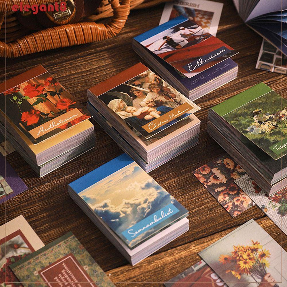 Bộ 50 Tờ Nhãn Dán Trang Trí Sổ Tay / Nhật Ký Kiểu Vintage Dễ Thương DIY