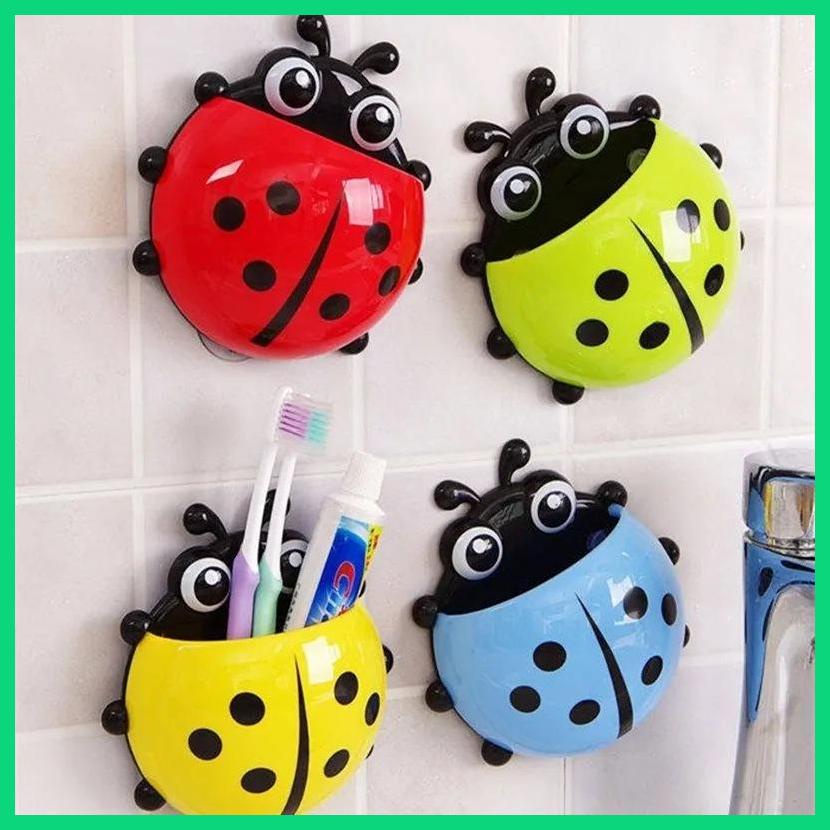 Giá Đỡ Bàn Chải Đánh Răng Hít Tường Hình Bọ Rùa Hoạt Hình Thân Thiện Với Môi Trường Cho Phòng Tắm