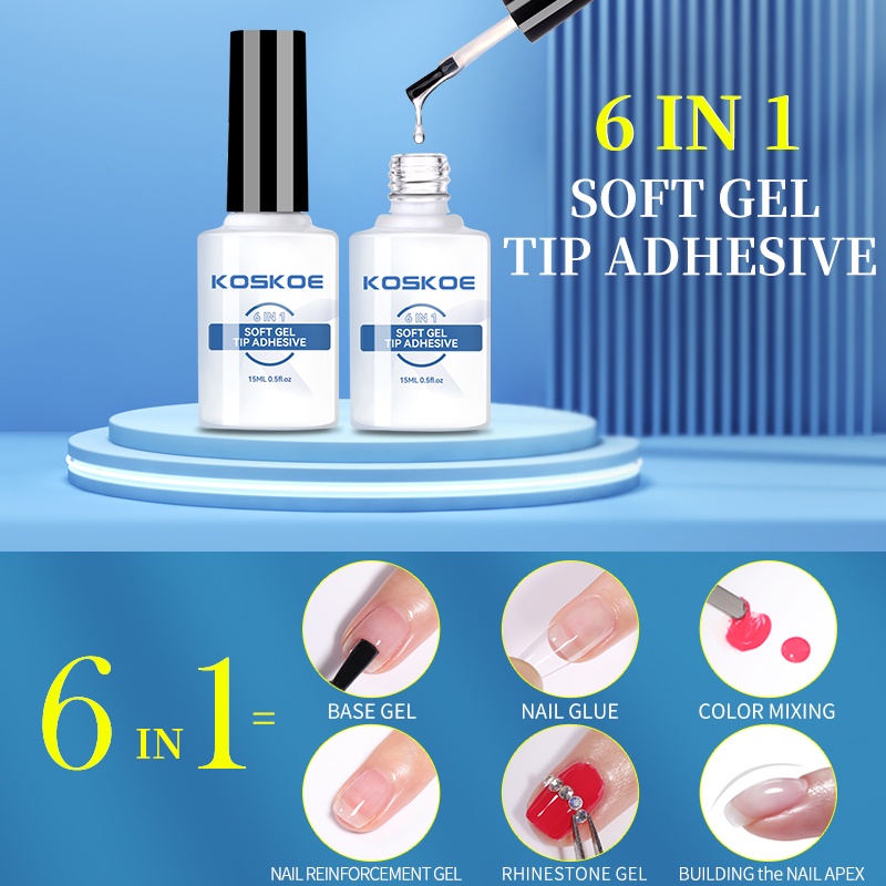 Lọ gel mềm UR SUGAR 6 trong 1 đa năng 15ml dùng nối dài móng tay chuyên dụng