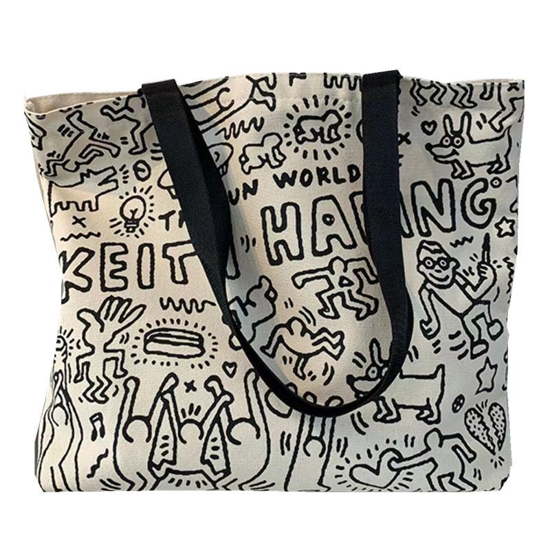 Túi Xách Canvas Cỡ Lớn Thời Trang Hàn Quốc Cho Nữ