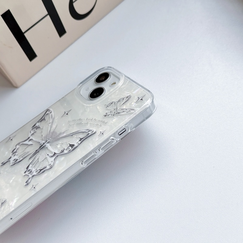 Ốp Điện Thoại Dẻo Trong Suốt Siêu Mỏng Họa Tiết Bươm Bướm / Ngôi Sao Thời Trang Cho iPhone 14 13 12 11 Pro Max 14 Plus