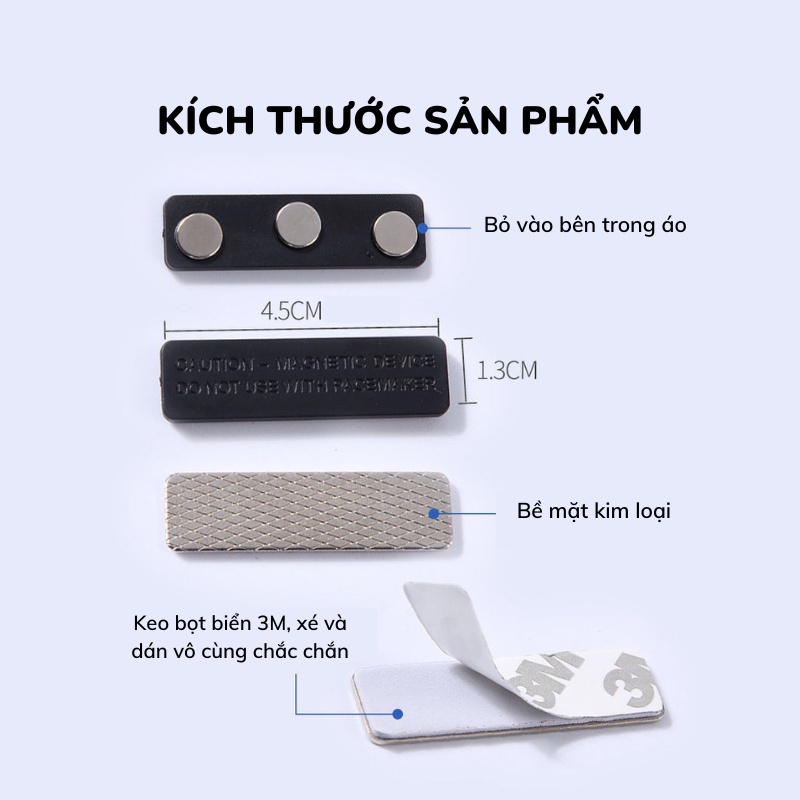 Bảng Tên Nhân Viên, Nam Châm Thẻ Tên, Nam Châm Cài Áo Gồm 3 Viên