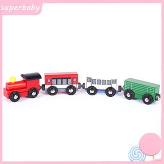 Bộ 4 Mô Hình Xe Lửa Đồ Chơi Bằng Gỗ Cho Bé