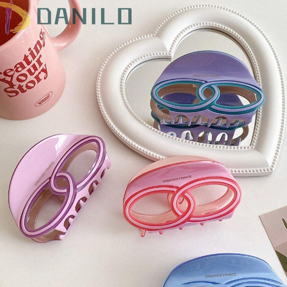 Kẹp Tóc Đuôi Ngựa Hình Học Rỗng Phong Cách Hàn Quốc Ngọt Ngào DANILO Acetate