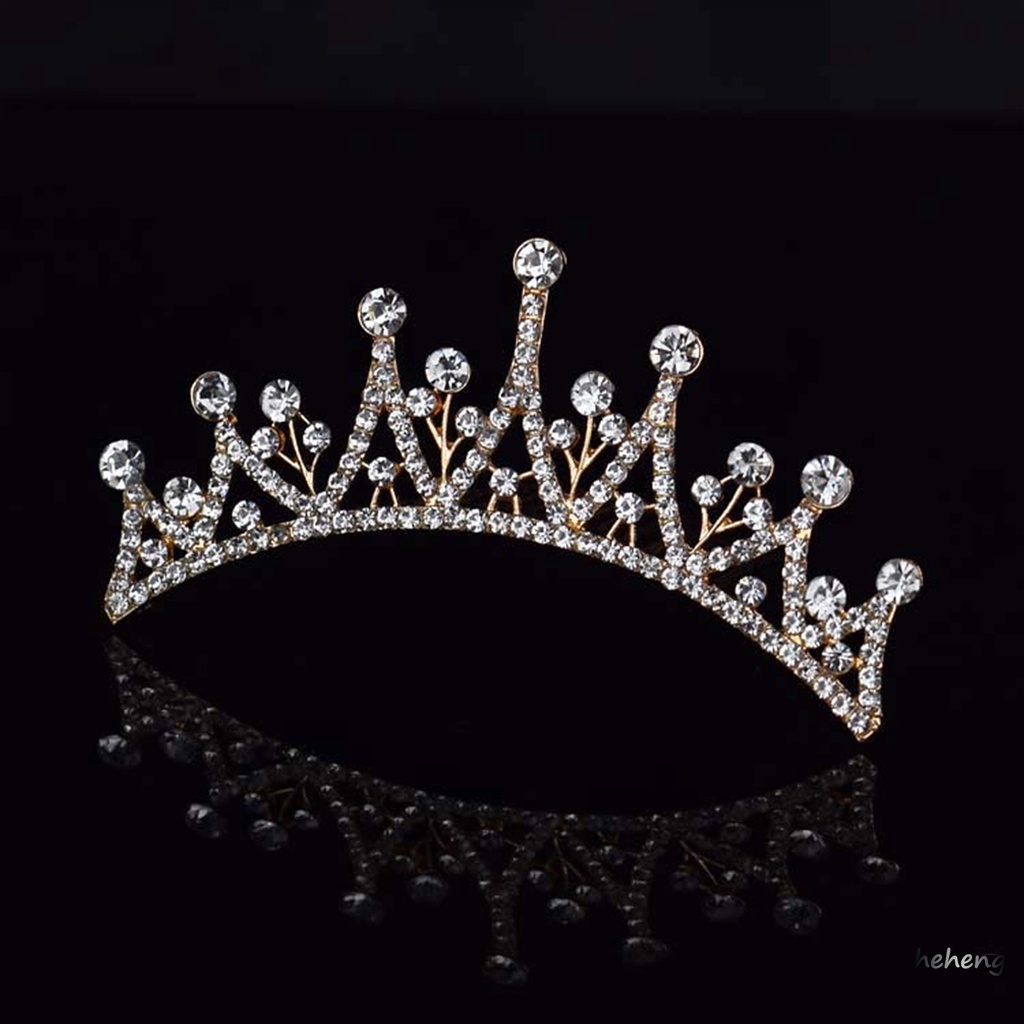 Lược Cài Tóc Hình Vương Miện Đính Đá Lấp Lánh Sang Trọng