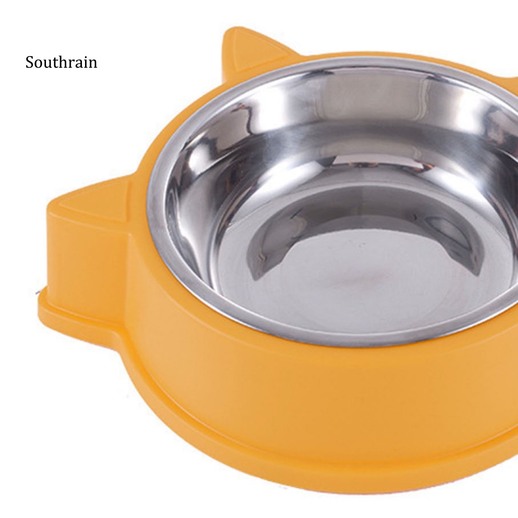 Bát Đựng Thức Ăn Chia Ngăn Hình Tai Thỏ Dung Tích Lớn Bằng Thép Không Gỉ Cho Thú Cưng
