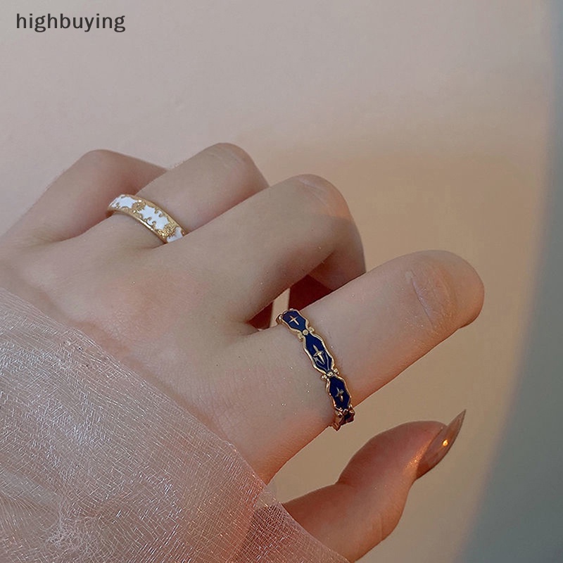 Hbvn Belle Nhẫn Hở Màu Sắc Thời Trang Vintage Tinh Tế Phù Hợp Với Cặp Đôi