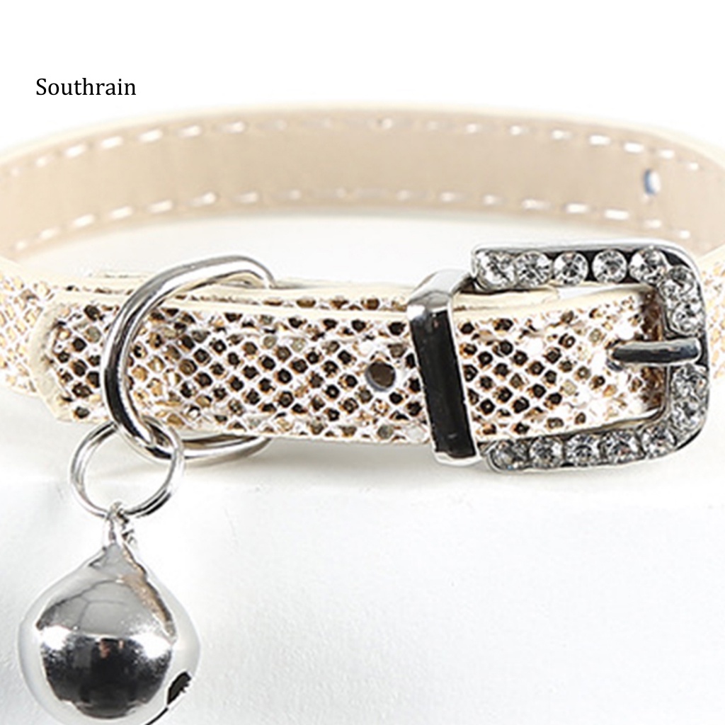 Vòng Cổ Da Giả Trọng Lượng Nhẹ Chống Trầy Xước Phối Chuông Cho Mèo Cưng