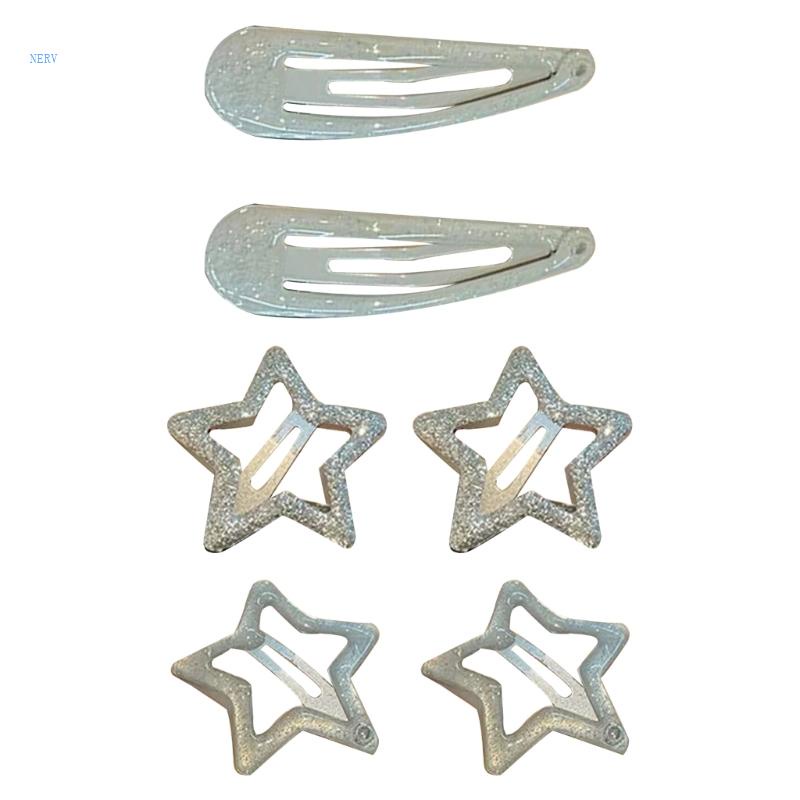 Set 2 Kẹp Tóc Hình Ngôi Sao Lấp Lánh Thời Trang Cho Nữ