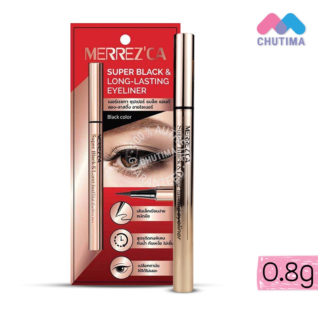 Mascara & Bút kẻ mắt Merrezca Longlash & Volumizing Mascara / Bút kẻ mắt siêu đen & lâu trôi Thái lan