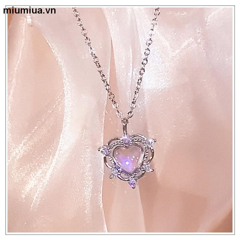 Miumiua🔮Vòng cổ choker mặt đá quý nhân tạo hình trái tim thời trang cho nữ