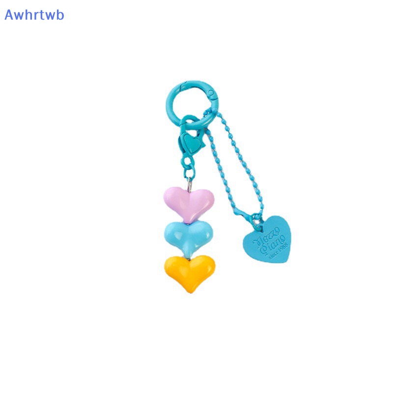 Móc Khóa Hình Trái Tim Màu Macaron Xinh Xắn Mới