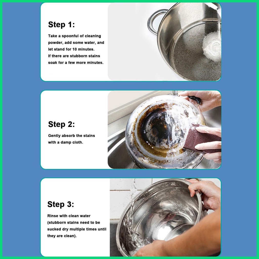 Bột Tẩy Rỉ Sét Loại Bỏ Mỡ Thừa Hiệu Quả Cho Chảo Kính