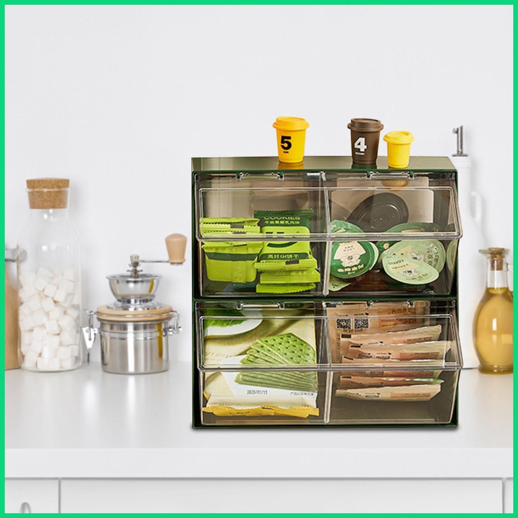 Giá Đỡ 2 Tầng Kèm Nắp Trong Suốt Dành Cho Tủ Bếp Quầy Ngọt Ngào