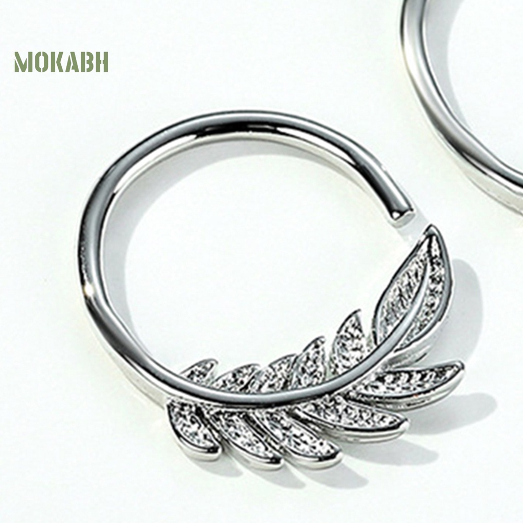 1 Đôi Bông Tai Dạng Vòng Hở Hình Lá Ô Liu Không Gây Dị Ứng Thời Trang Dành Cho Nữ