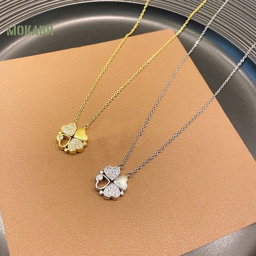 Vòng cổ Mặt Hình Cỏ Bốn Lá Thời Trang Xinh Xắn Cho Nữ