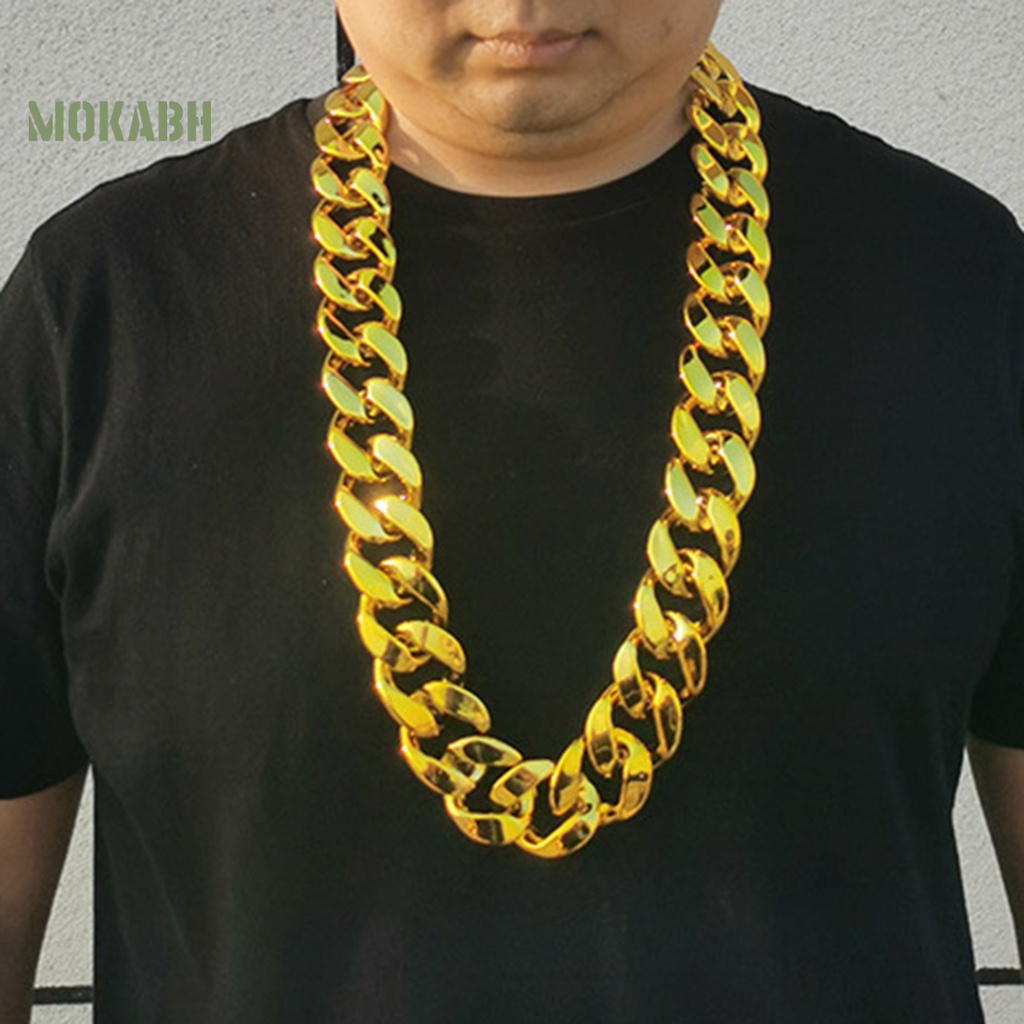 Vòng Cổ Choker Bản Lớn Bằng Nhựa Resin Phong Cách Hip Hop Cho Nam