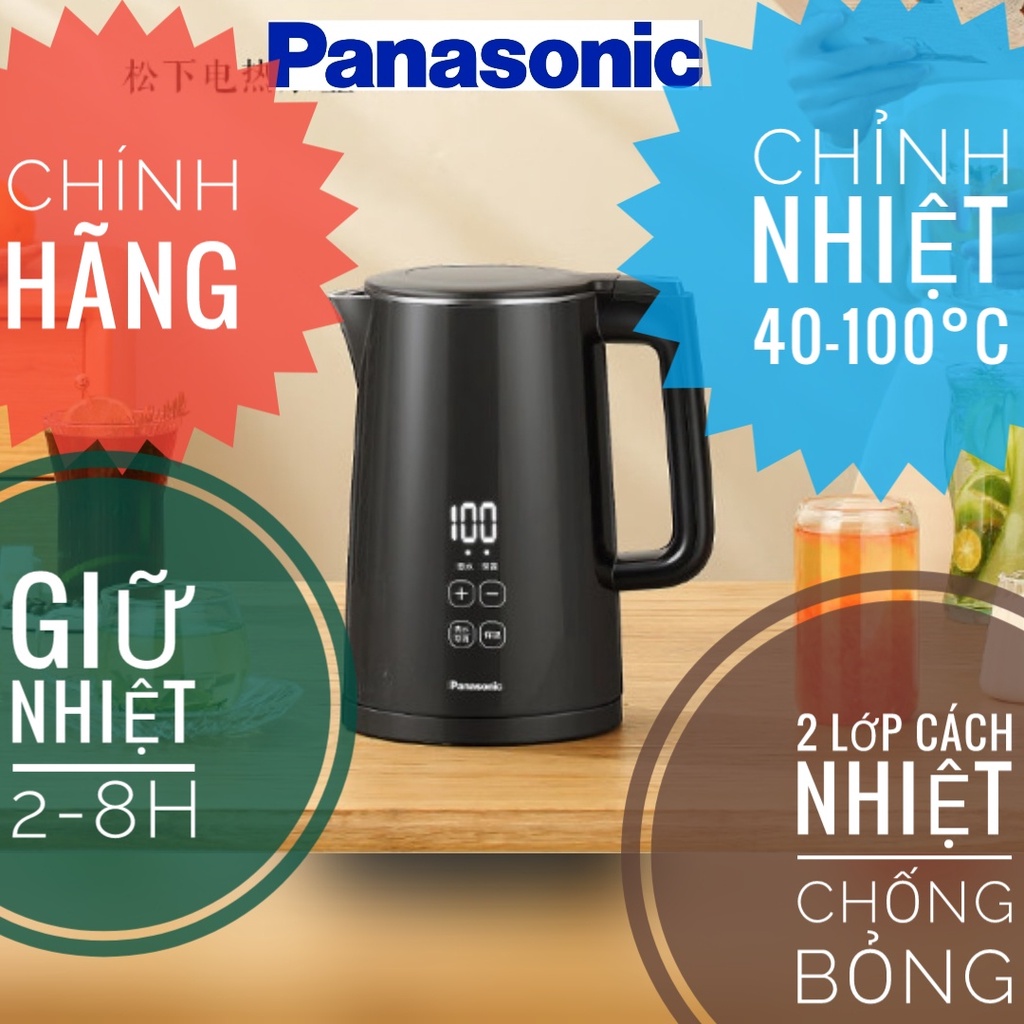 Ấm Siêu Tốc Có Chỉnh Nhiệt PANASONIC NC-TD151, Dung Tích 1.5L, Công Suất 1800W, Nhập Đức, BH 12 Tháng